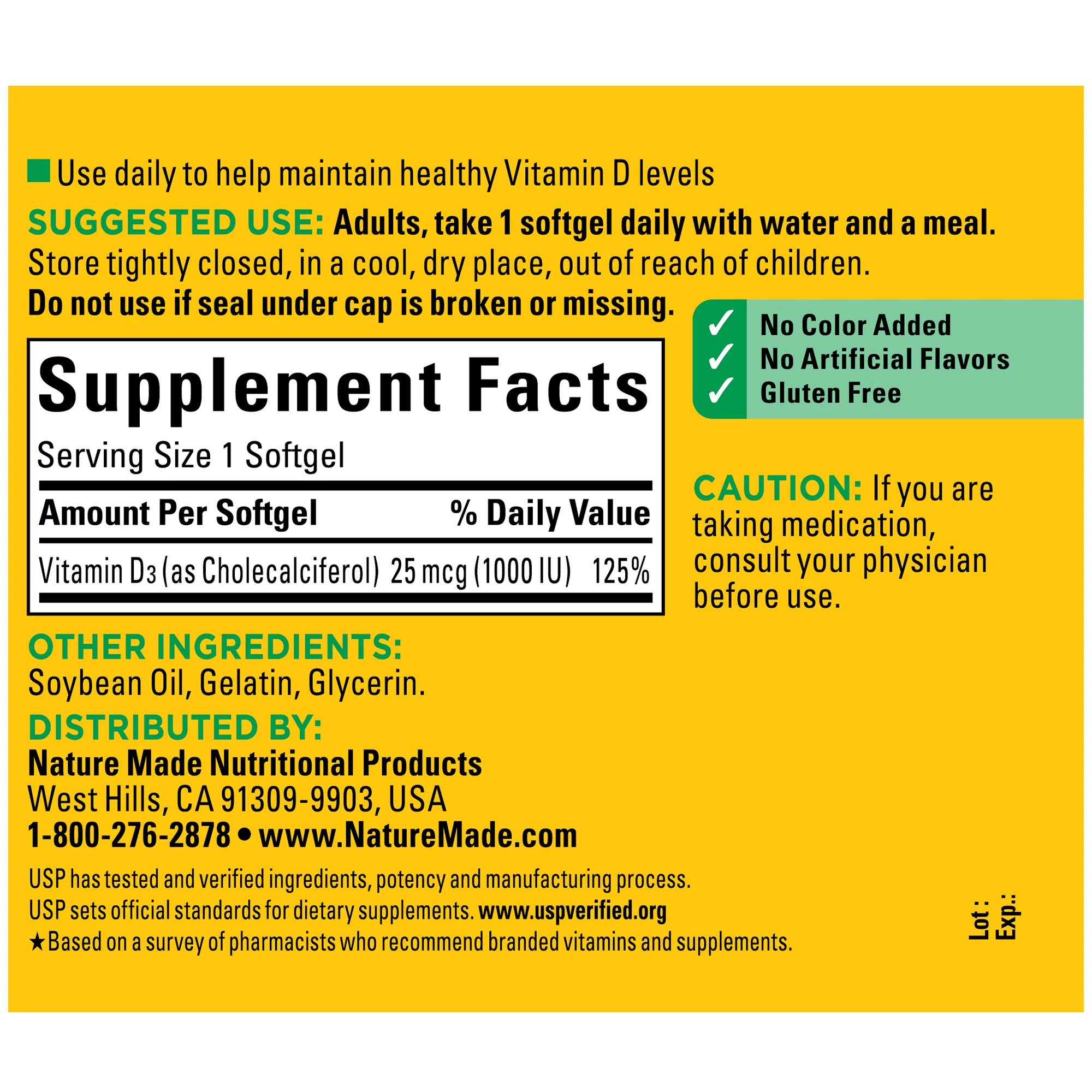 Vitamin D3 1000 IU (25 mcg) Softgels - Image 5